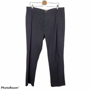 *St Johns Bay Easy Care Black Pleated Trouser Pants Dress Work Preppy Grandpa